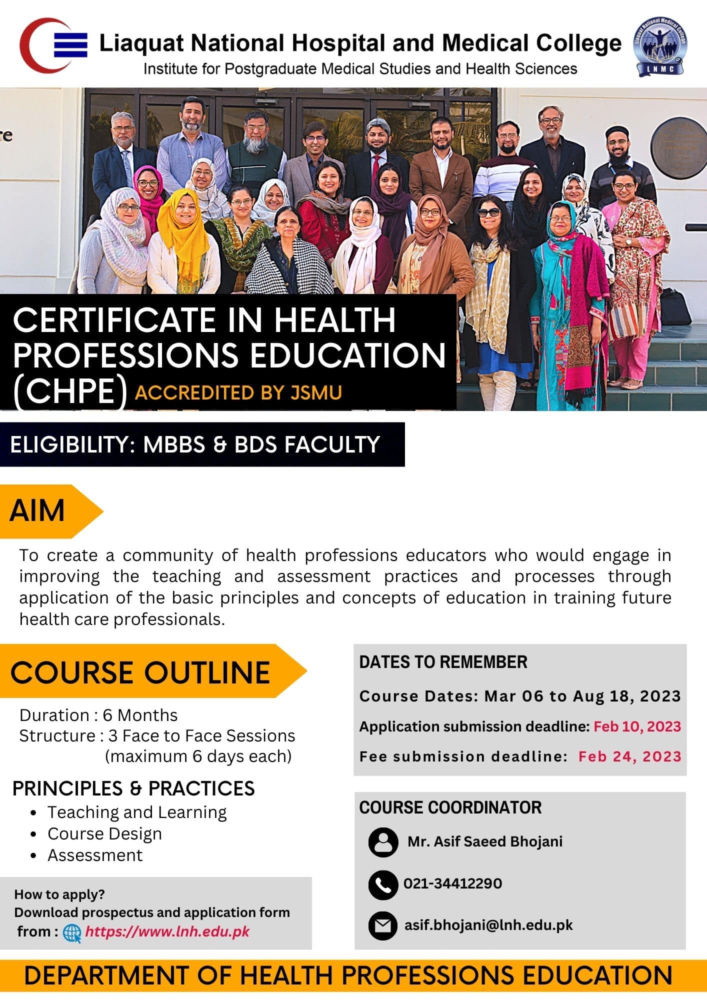 Certificate in Health Professions Education (CHPE)